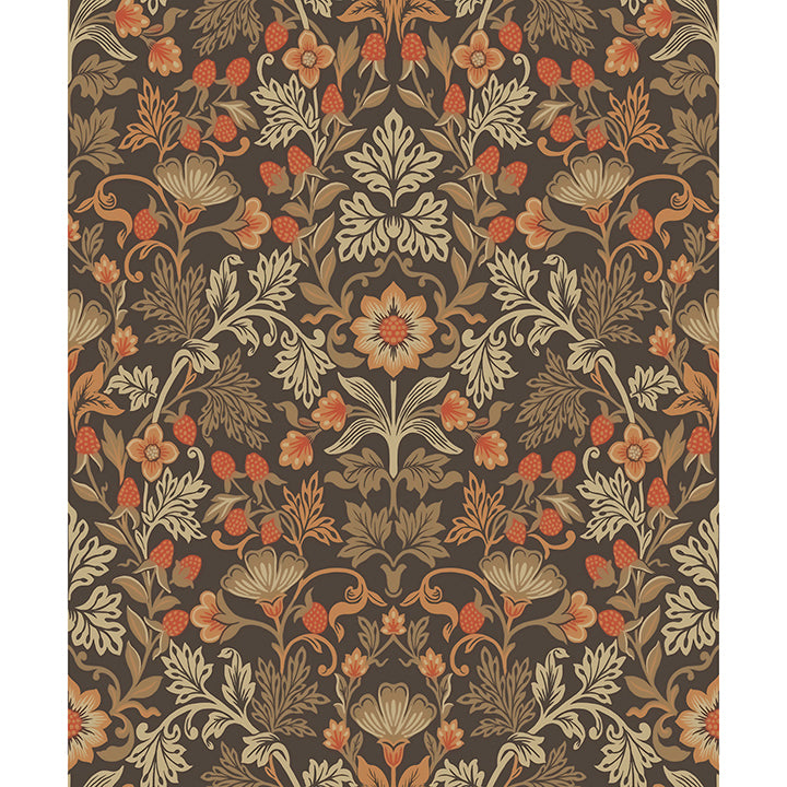 Picture of Lila Orange Strawberry Floral Wallpaper