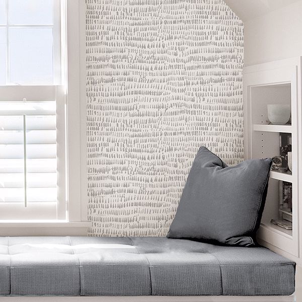 Kylver Grey Peel and Stick Wallpaper - York Wallcovering - NU3387