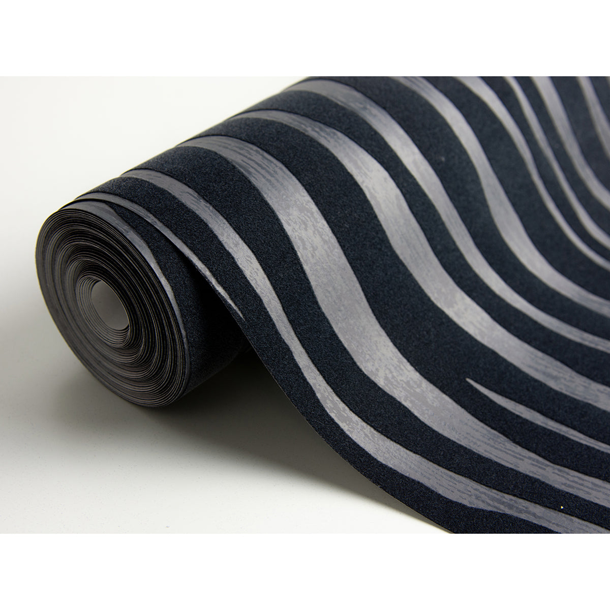 Burchell Black Zebra Flock Wallpaper - York Wallcovering