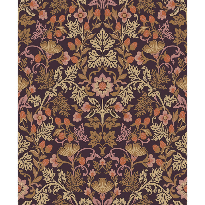 Picture of Lila Peach Strawberry Floral Wallpaper