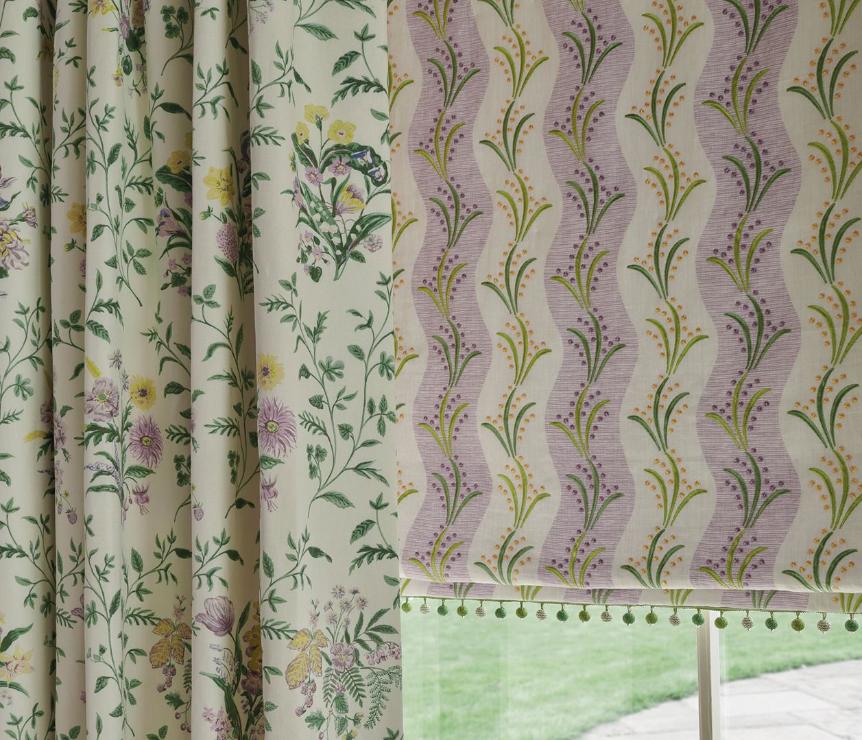NC Dallimore Sidney Stripe Lilac/Green - Nina Campbell - NCF4532-06 Fabric