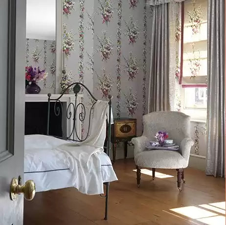 Cathay Suzhou Chocolate/Coral/Pink - Nina Campbell - NCW4184-02 Wallcovering