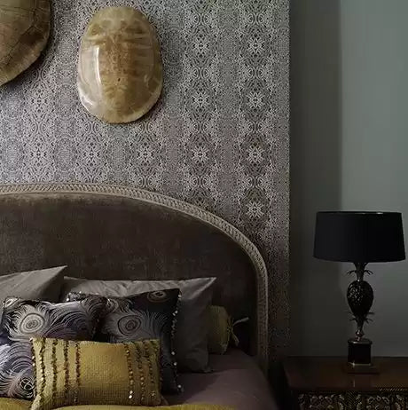 Cubana Turquino Mica Stone/Pebble - Matthew Williamson - W6804-02 Wallcovering