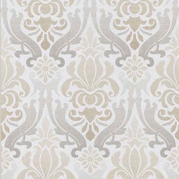 Aquitaine Taupe Nouveau Damask Wallpaper - York Wallcoverings - 295-66542