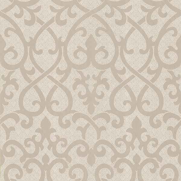 Giselle Light Brown Ironwork Damask Wallpaper - York Wallcoverings - 62-65862