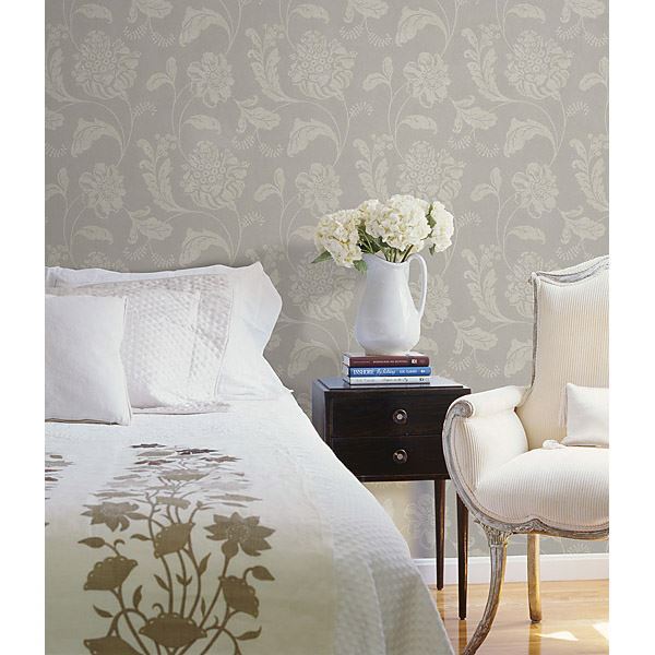 Aaliyah Pewter Affabre Jacobean - Brewster Wallcovering