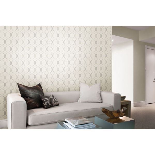 Circulate White Retro Orb  | Brewster Wallcovering - The WorkRm