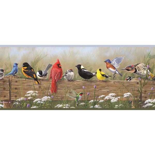 clarence-blue-songbird-menagerie-portrait-wallpaper-york-wallcoverings-pur44671b - York Wallcoverings Papel pintado