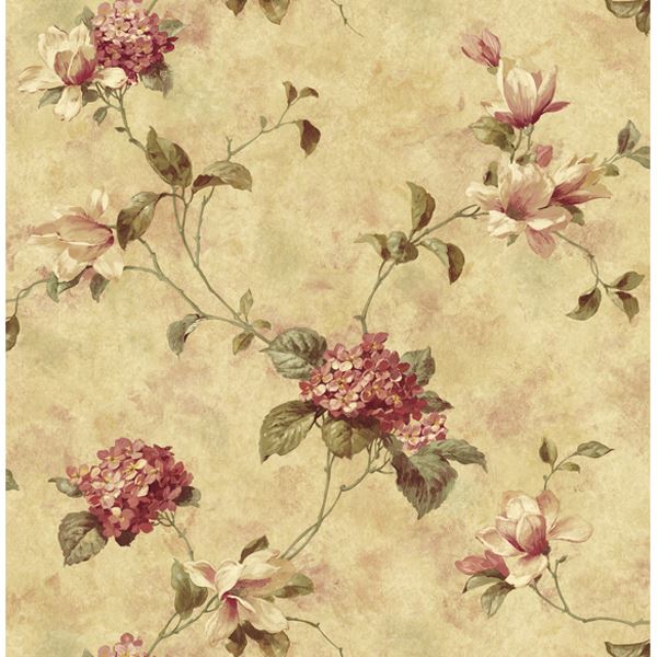 Yellow Hydrangea Trail - York Wallcoverings - ART76304 - York Wallcoverings Wallpaper