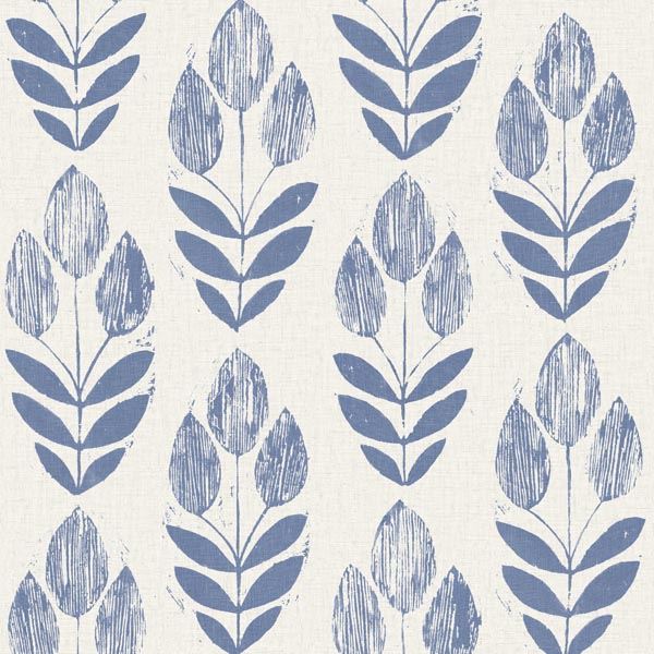 Scandinavian Blue Block Print Tulip