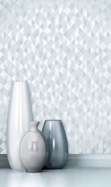 Ethan Silver Triangle - Brewster Wallcovering