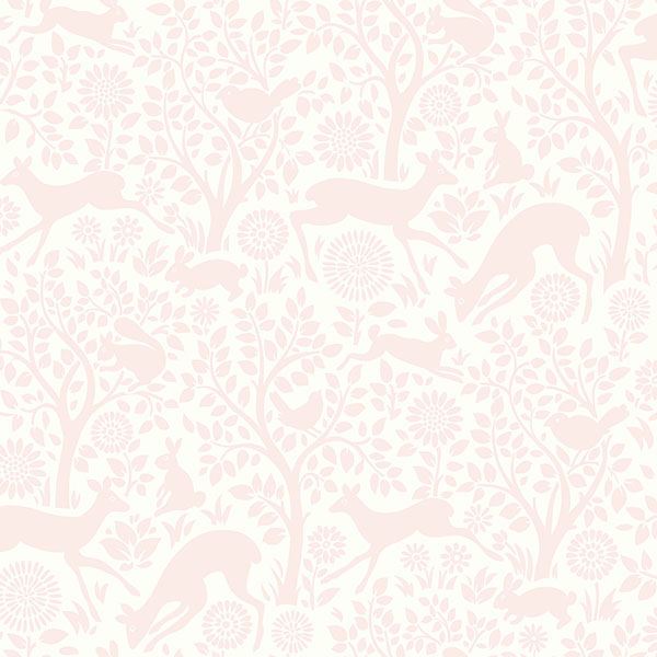 Anahi Light Pink Forest Fauna - York Wallcoverings - HAS01231 - York Wallcoverings Wallpaper