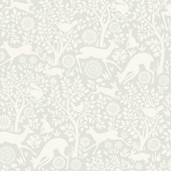 Anahi Light Grey Forest Fauna - York Wallcoverings - HAS01232 - York Wallcoverings Wallpaper