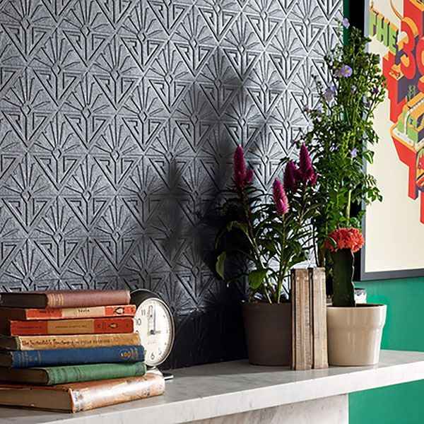 Deco Paradiso White Luxury Vinyl Paintable Wallpaper - York Wallcoverings - RD576