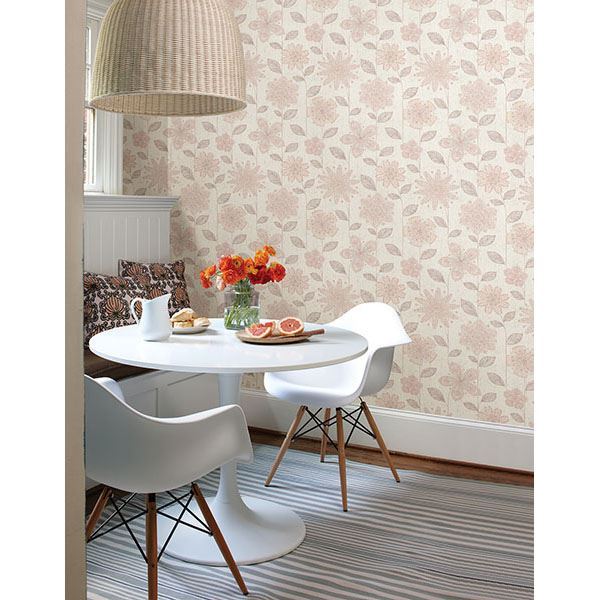 Maisie Pink Batik Flower  | Brewster Wallcovering - The WorkRm