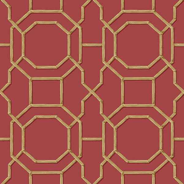 Summer Red Trellis Wallpaper - York Wallcoverings - 2669-21739