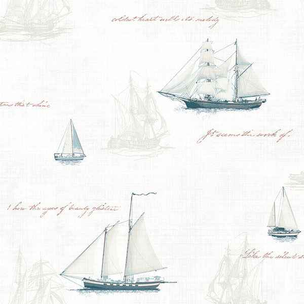 Andrew White Ships Wallpaper - York Wallcoverings - MAN01703