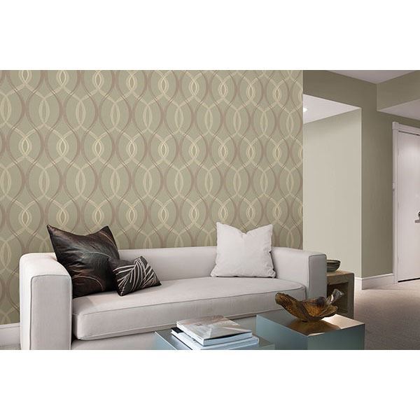 Echo Taupe Lattice  | Brewster Wallcovering