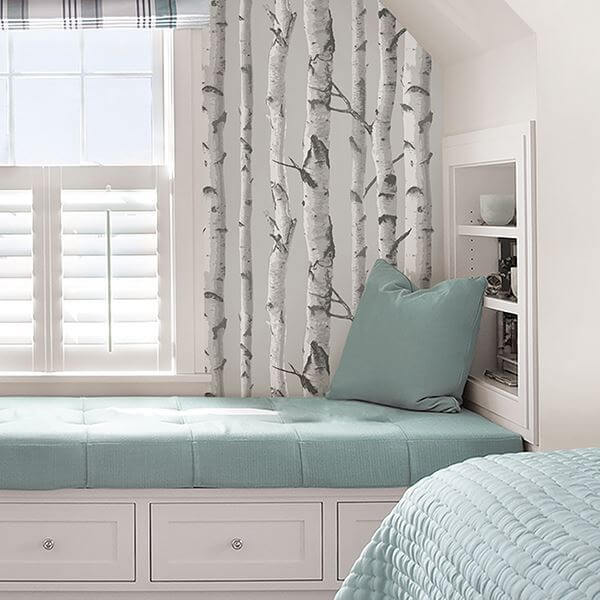 Birch Tree Peel and Stick Wallpaper - York Wallcoverings - NU3128 - York Wallcoverings Wallpaper