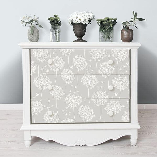 Dandelion Grey Peel And Stick Wallpaper - York Wallcoverings - NU1651 - York Wallcoverings Wallpaper