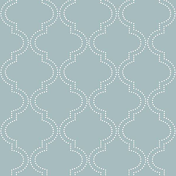 Slate Blue Quatrefoil Peel and Stick Wallpaper - York Wallcoverings - NU1826 - York Wallcoverings Wallpaper