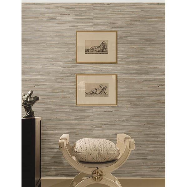 Heiki Light Grey Grasscloth - Brewster Wallcovering