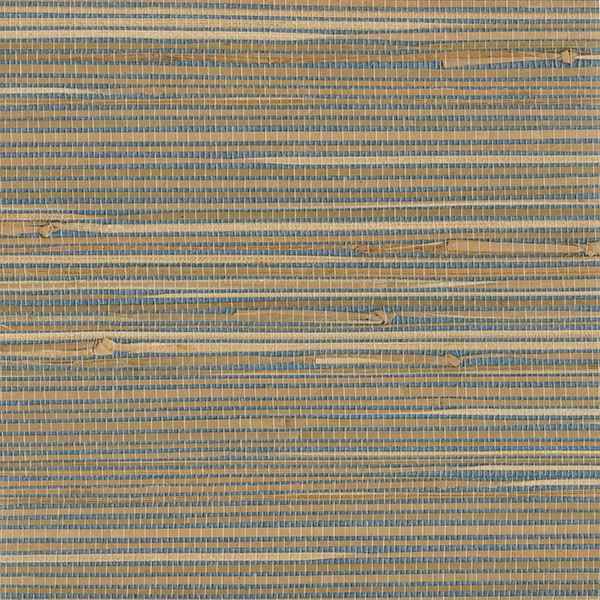 Jissai Mariner Blue Grasscloth Wallpaper - York Wallcoverings - 2693-30270