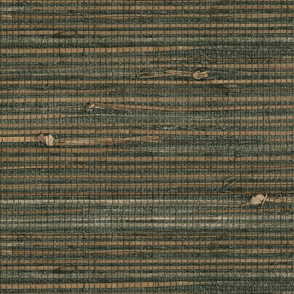 Reju Charcoal Grasscloth - Brewster Wallcovering