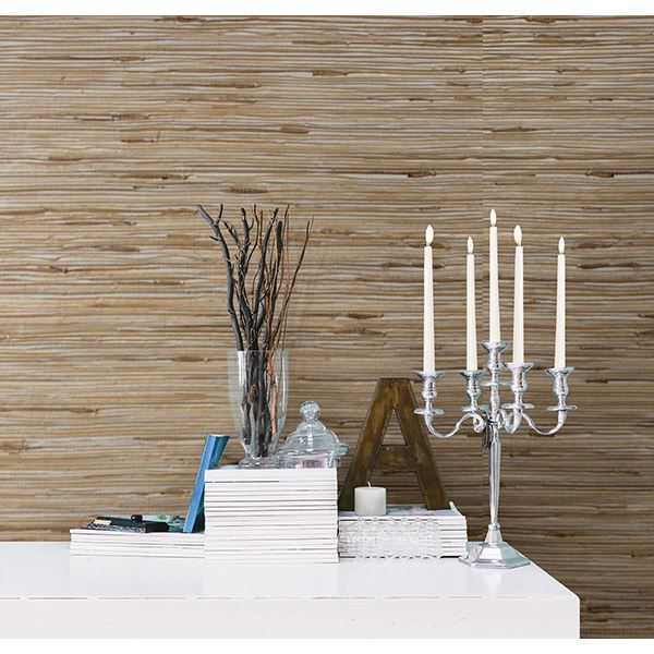 Tereza Silver Foil Grasscloth - Brewster Wallcovering