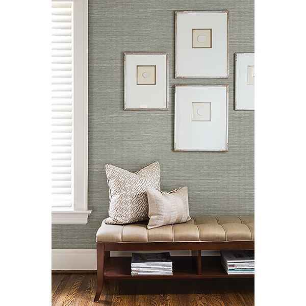 Barbora Aqua Grasscloth Wallpaper - York Wallcoverings - 2622-30226 - York Wallcoverings Wallpaper