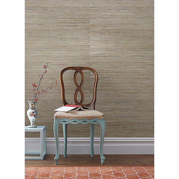 Patryk Aqua Grasscloth - Brewster Wallcovering