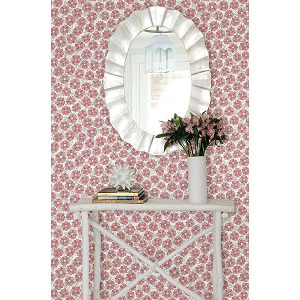 Allison Pink Floral  | Brewster Wallcovering