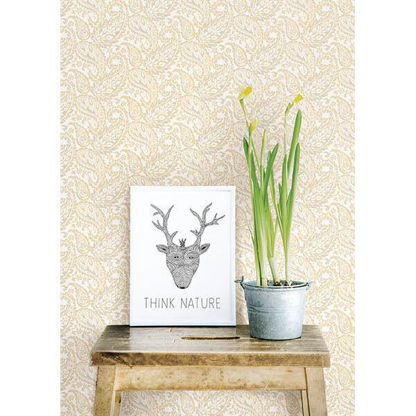 adrian-honey-paisley-wallpaper-york-wallcoverings-2657-22214 - York Wallcoverings Wallpaper