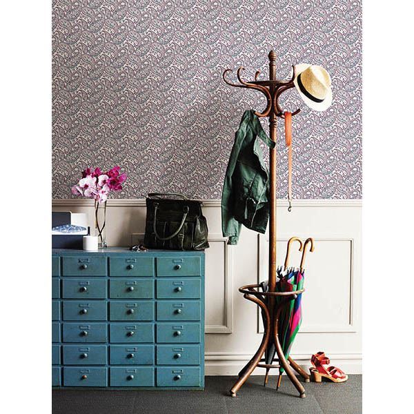 Adrian Plum Paisley Wallpaper - Brewster Wallcovering