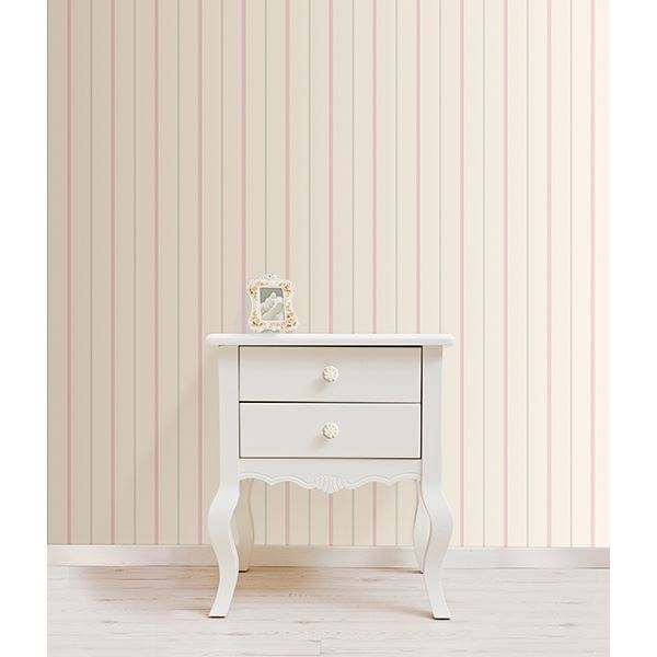 Little Tailor Pinstripe Beige Stripe - Brewster Wallcovering