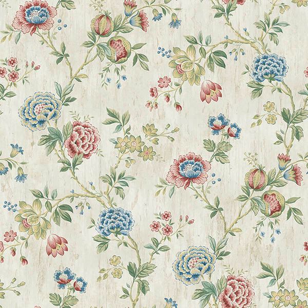 Chrysanthemum Ruby Jacobean - York Wallcoverings - CCB02211 - York Wallcoverings Wallpaper