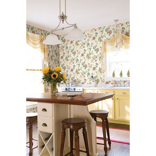 Chrysanthemum Ruby Jacobean - York Wallcoverings - CCB02211 - York Wallcoverings Wallpaper