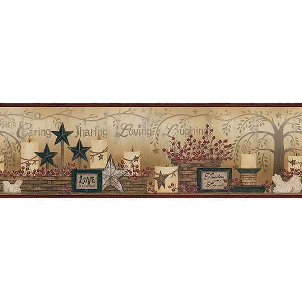 Dark Red Caring Candles Wallpaper - York Wallcoverings - CCB2281 - York Wallcoverings Wallpaper