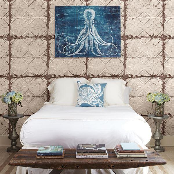 Beige Tin Ceiling Wallpaper - York Wallcoverings - 2701-22332 - York Wallcoverings Wallpaper