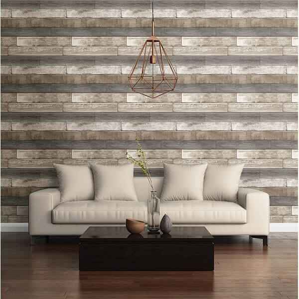 Grey Weathered Plank Wallpaper - York Wallcoverings - 2701-22345 - York Wallcoverings Wallpaper