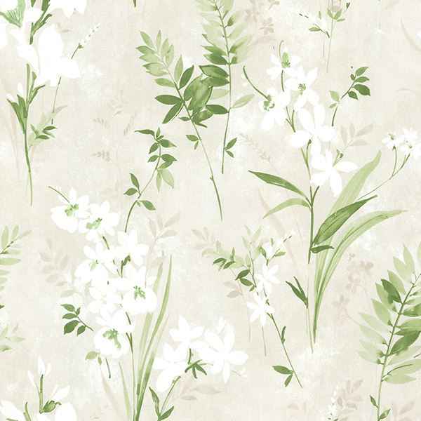 Floral Green Driselle Wallpaper - York Wallcoverings - 2686-21628