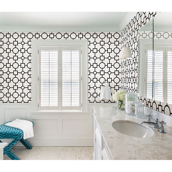 geometric-black-prevost-wallpaper-york-wallcoverings-2686-20274 - York Wallcoverings Papel pintado