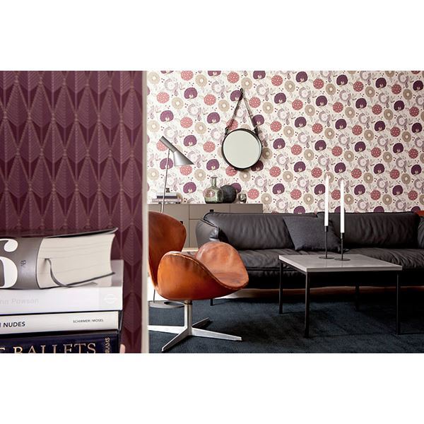 Padma Purple Geometric Texture - Brewster Wallcovering