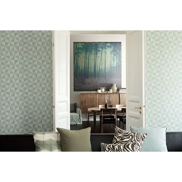 Dabria Green Geometric - Brewster Wallcovering