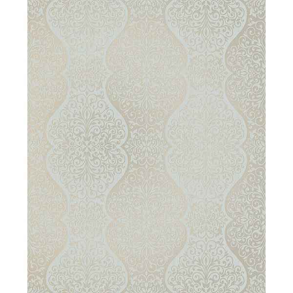 Cadence Blue Scroll Wallpaper - York Wallcoverings - 2683-23018