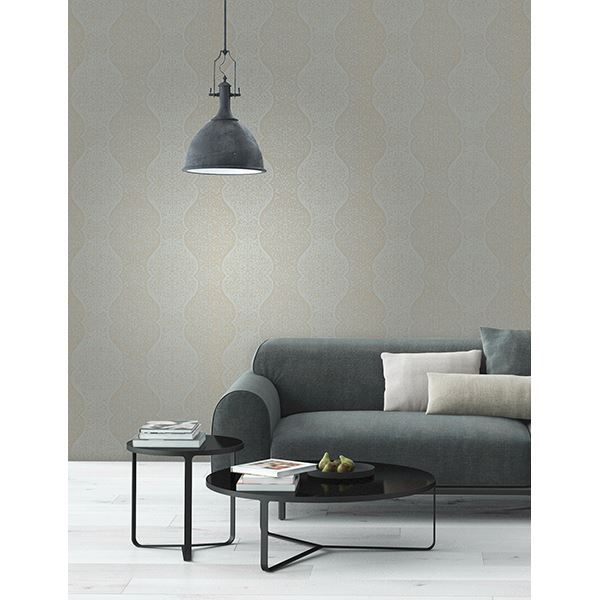 Cadence Blue Scroll  | Brewster Wallcovering - The WorkRm