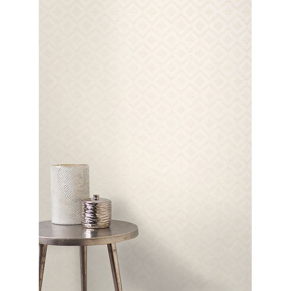 Cadenza Cream Geometric - Brewster Wallcovering