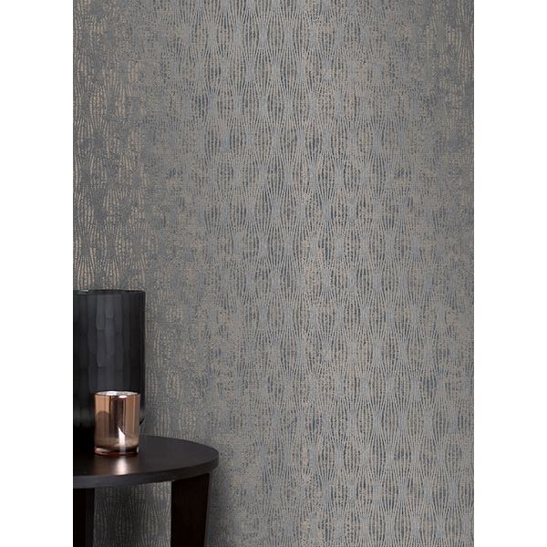 Falsetto Dark Blue Wave  | Brewster Wallcovering - The WorkRm