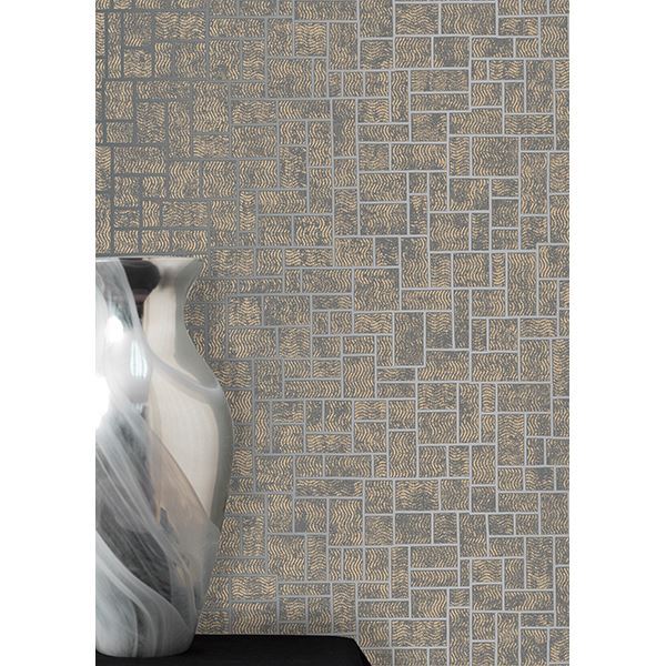 Etude Charcoal Geometric  | Brewster Wallcovering - The WorkRm