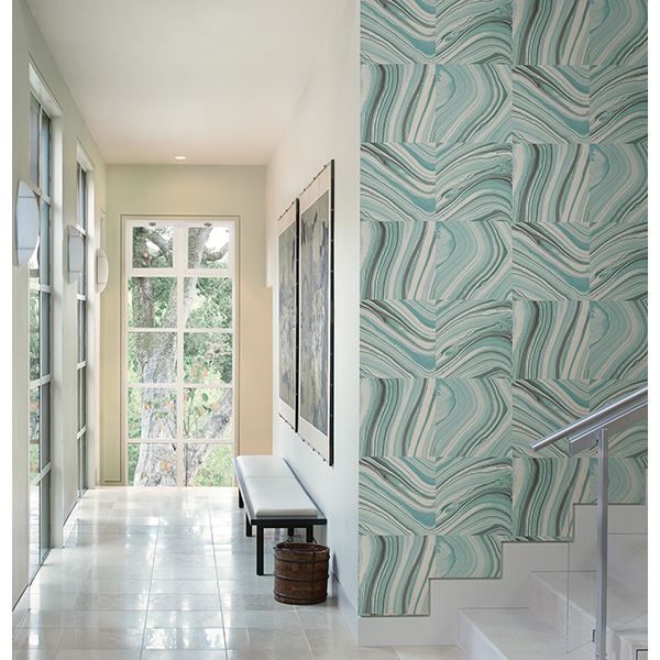 Agate Aqua Stone - Brewster Wallcovering